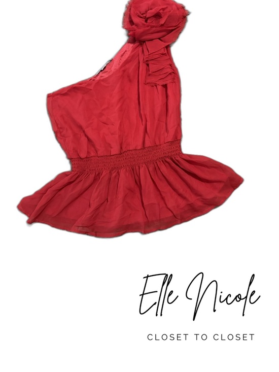 Forever 21 Tops - Forever 21 Red One-Shoulder Peplum Top